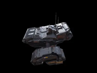 SciFi Spaceship  Low-poly 3D model