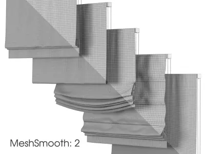Roman Curtains 70 Five Types V-ray 3D model