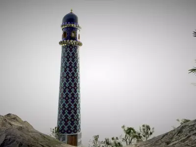 Samarkand Heightfield Low-poly 3D model