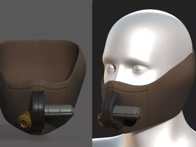 Gas mask helmet scifi fantasy armor hats military Low-poly 3D model