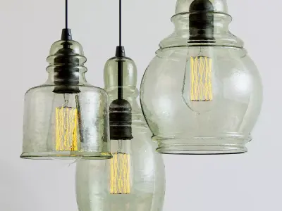 Pottery Barn paxton glass single pendant 3D model