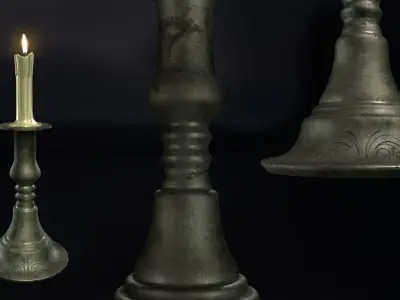 Candle Stand 05 Low-poly 3D model