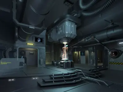 Sci-Fi Laboratory Low-poly 3D model