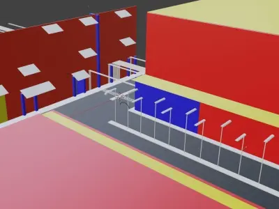 LowPoly City Section 3D model