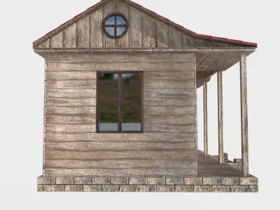 ranch house Low-poly 3D model