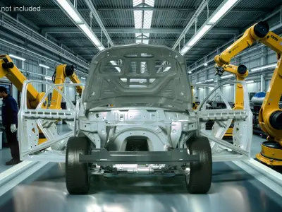  SUV Car Frame Structure with Chassis Rigged for Cinema 4D 