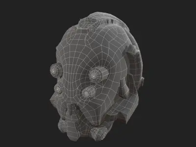Scifi helmet ver 6 Low-poly 3D model