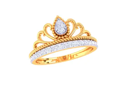  Women Crown Ring MTL 3dm STL OBJ FBX Details 3D print model get