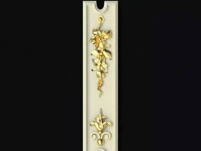 dekor ornate gold door handle 3D model