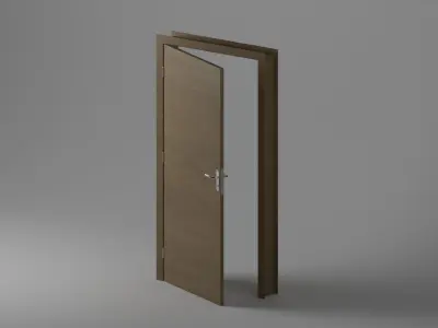 Single Door - Plain design - 12 Handles - Revit 2020 3D model