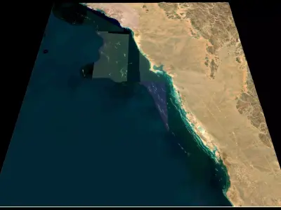 Mecca and the Red Sea coast of Saudi Arabia - tile n23 e38 3D model