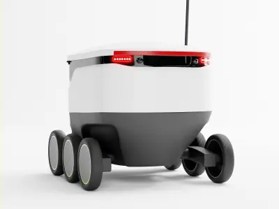 Robot Courier Low-poly 3D model