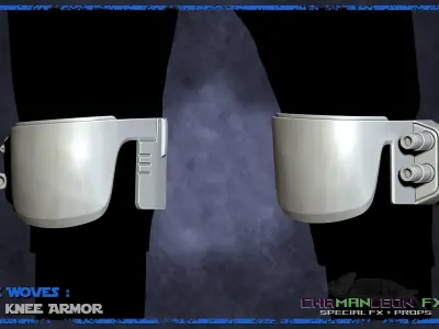Axe Woves BoBF Knees The Mandalorian Cosplay Armor 3D print model