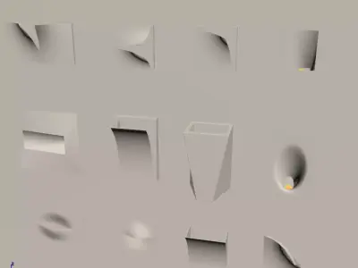 Minimalist Origami Geometric Wall Light Set 3D model