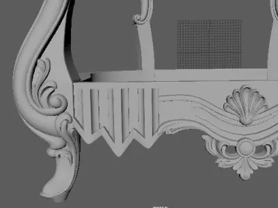 armchair ornate chair 3D model