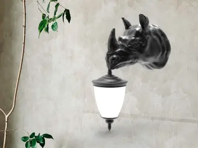 Rhino Wall Lamp 3D print model purchase