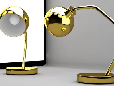 Table Lamp Gold 3D model