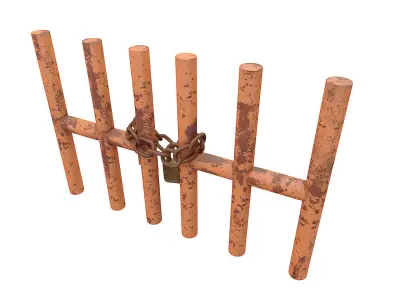 Grungy metal door   3D model