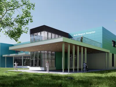 Realistic Medical Center Building 3D Model  Hospital Exterior Low-poly 3D model