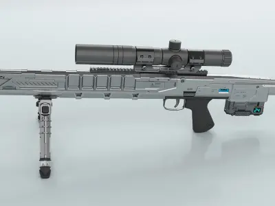 sniper rifle - sci fi 3D model