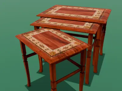 Table Pack 3D Model Low-poly 3D model
