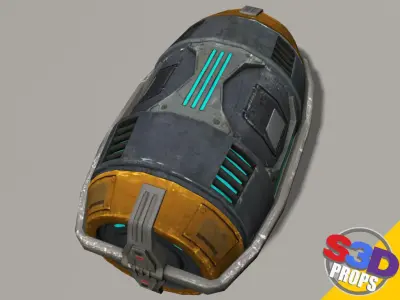 Scifi barrel crate 3D model