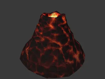 LowPoly Volcano Low-poly 3D model