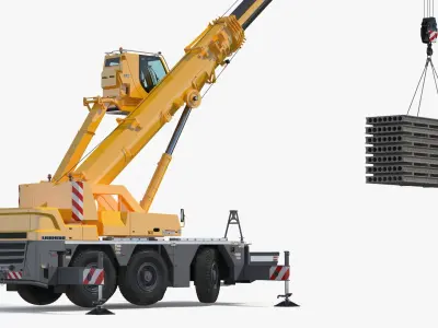  Liebherr Lifting Crane with Concrete Slabs 