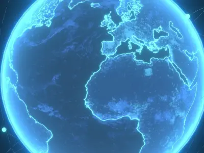 Animated Hologram Planet Earth Sci-Fi 3D Model 4k Textures Low-poly 3D model