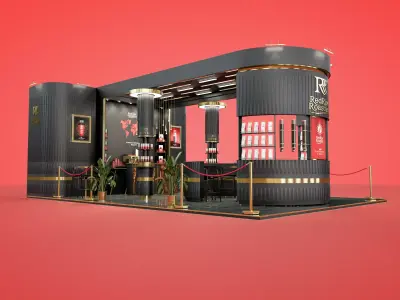 3D coffee roasting trade show booth design 3D model