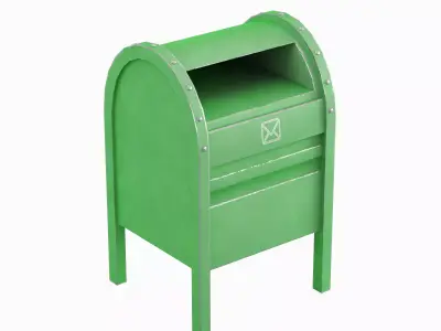 Old Dirty MailBox 03 Low-poly 3D model