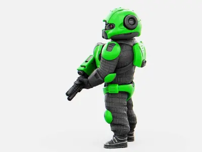 CYBER SOLDIER MECHA  V2  RIGGED 3D model