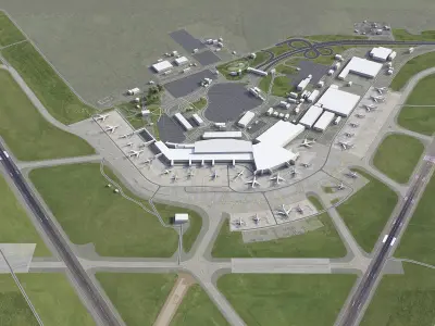 Buenos Aires - Ezeiza Airport - EZE Low-poly 3D model
