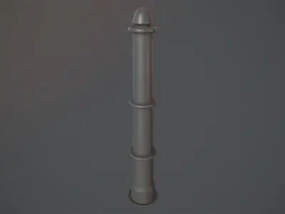 Barrier Bollard pack 5 Gray v1 Low-poly 3D model