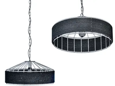 Belt Loft Rope Light Chandelier 3D model