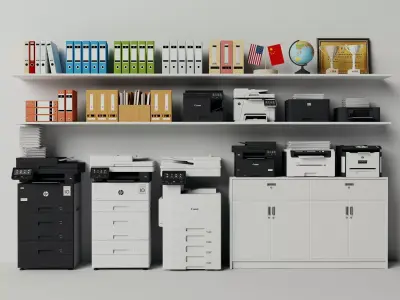 Office Multifunction Printers Copiers Pack 3D Models Low-poly 3D model