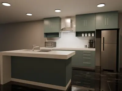 modular kitchen furniture 3D model