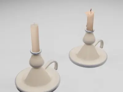 Candlestick and Holder Free 3D model