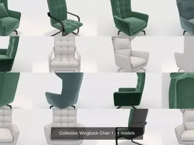 Collection Wingback Chair 1 3D Model Pack