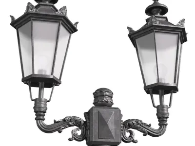 Classic street Outdoor landscape light Forged Lamp Lantern 3D model