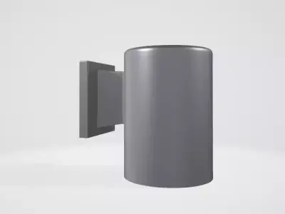 Solar lamp  wall lamp  aluminum housing lights up Low-poly 3D model