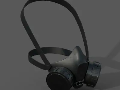 Gas mask helmet 3d model military combat fantasy cyborg  Low-poly 3D model