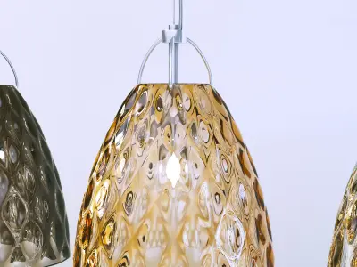 Dimpled Glass Fitting Hanging Light Pendants 3D model