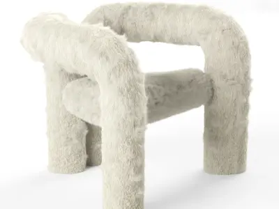 Teddy Chair Low-poly 3D model