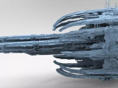 Sci Fi Wraith Claw City interceptor mega Structure 1 3D model