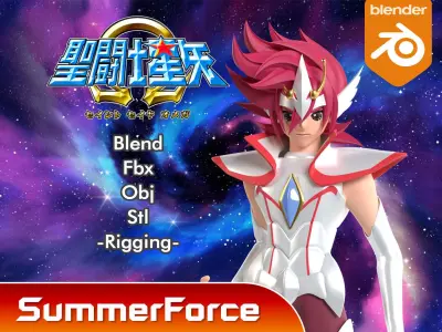 Pegasus Kouga - Saint Seiya Omega Low-poly 3D model