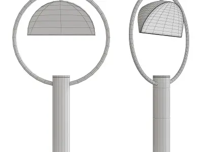 HALF IN CIRCLE TABLE LAMP Low-poly 3D model