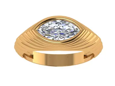 Marquise Diamond Gents Ring 3D print model
