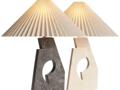 Ruins Black  Cream Sculptural Table Lamps 3D model