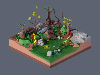 land 18A Low-poly 3D model